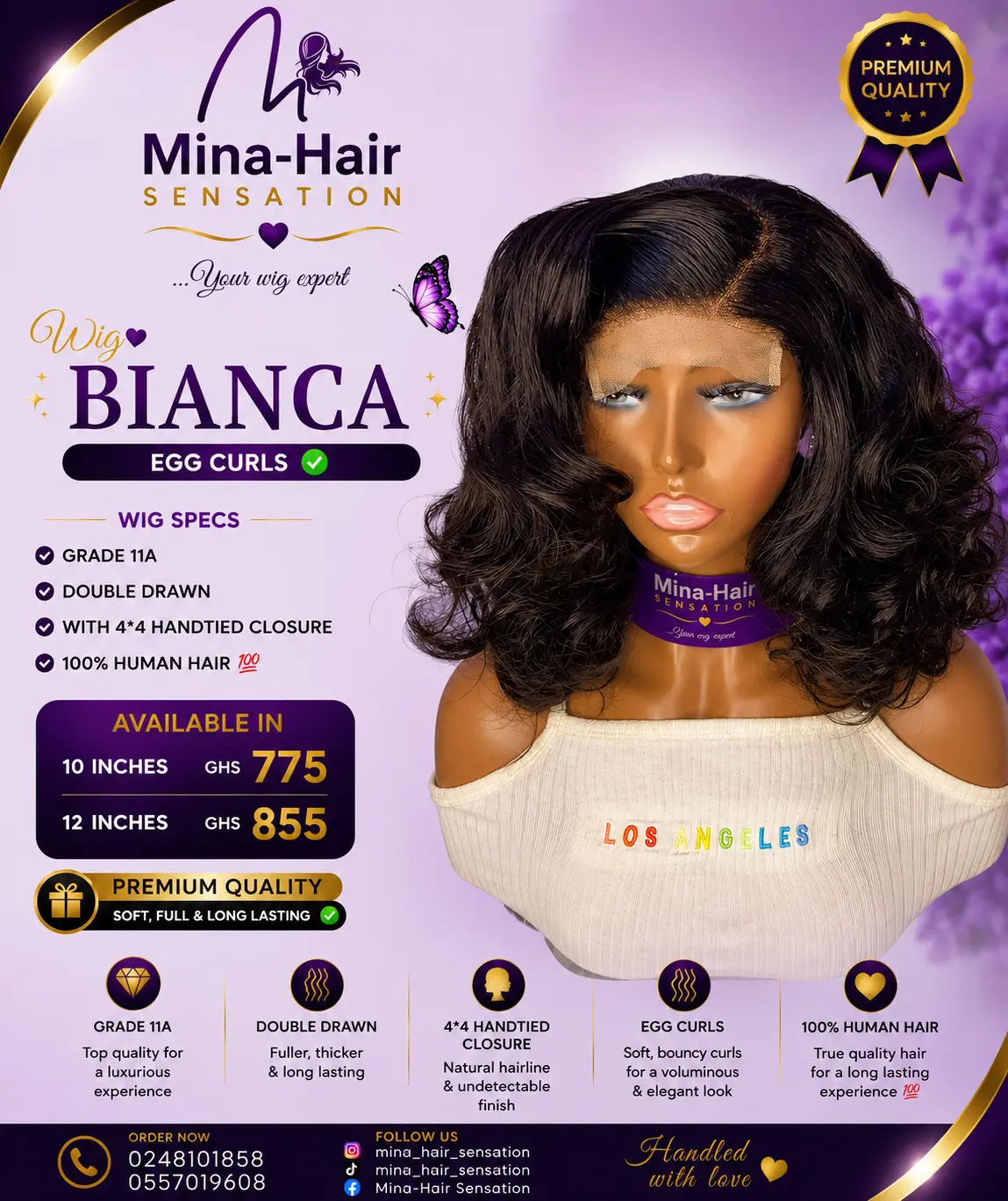 Wig Bianca — Egg Curls Human Hair Wigs
