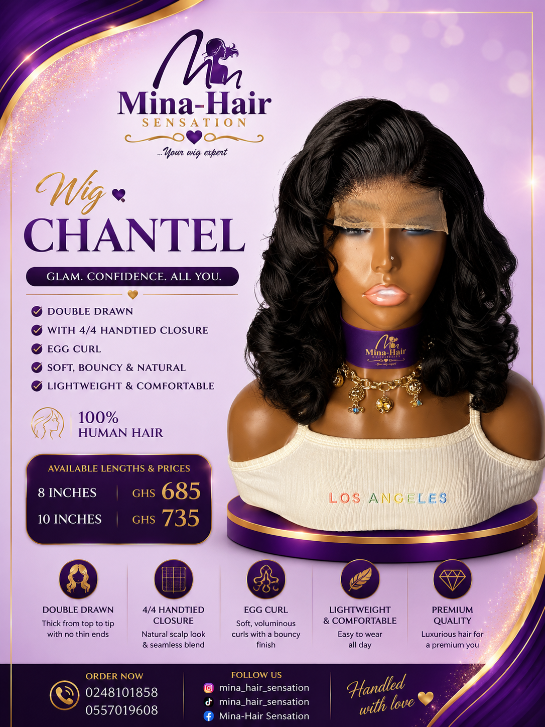 Wig Chantel — Egg Curl Human Hair Wigs