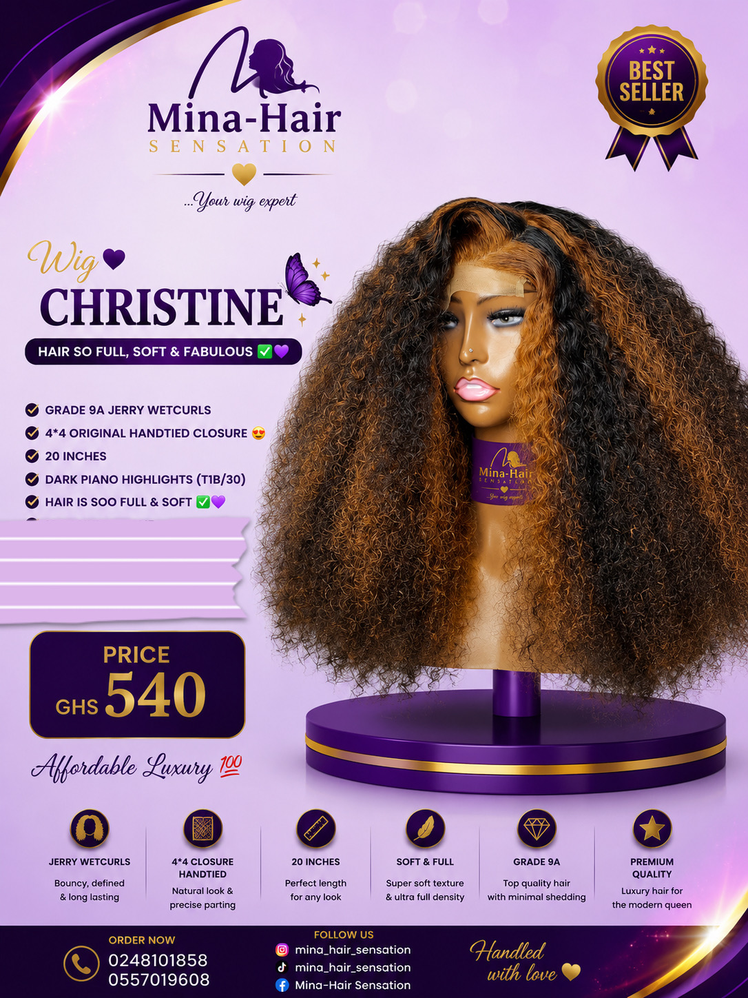 Wig Christine — Jerry Wetcurls Quality Blend Wigs