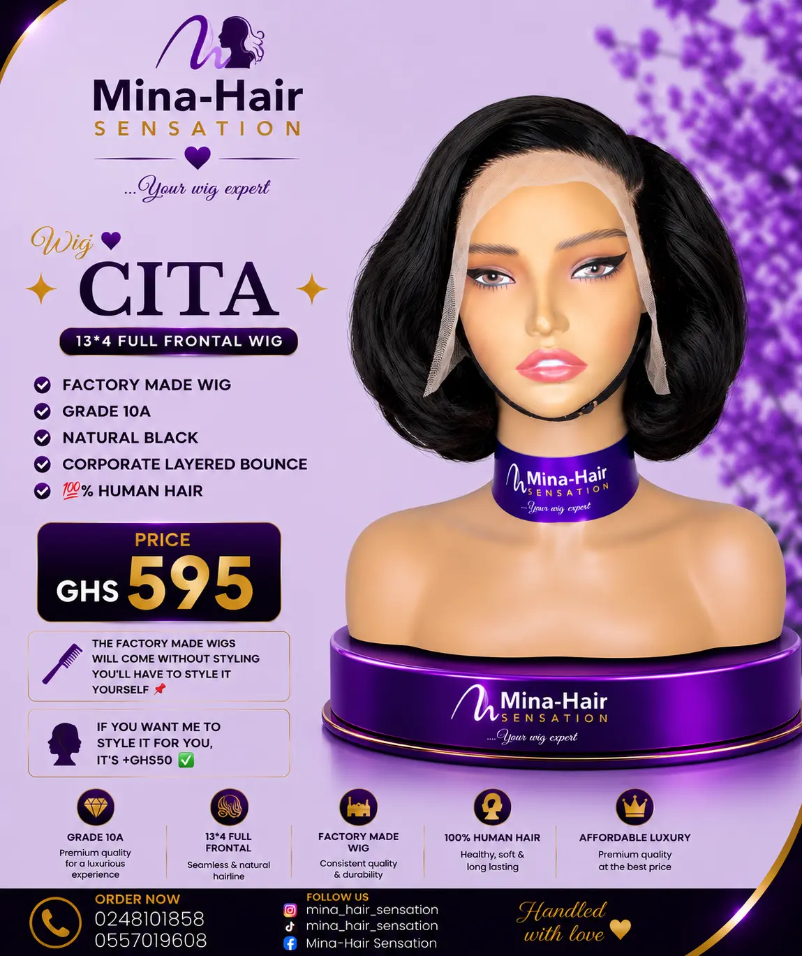 Wig Cita — Corporate Layered Bounce Factory-Made Wigs