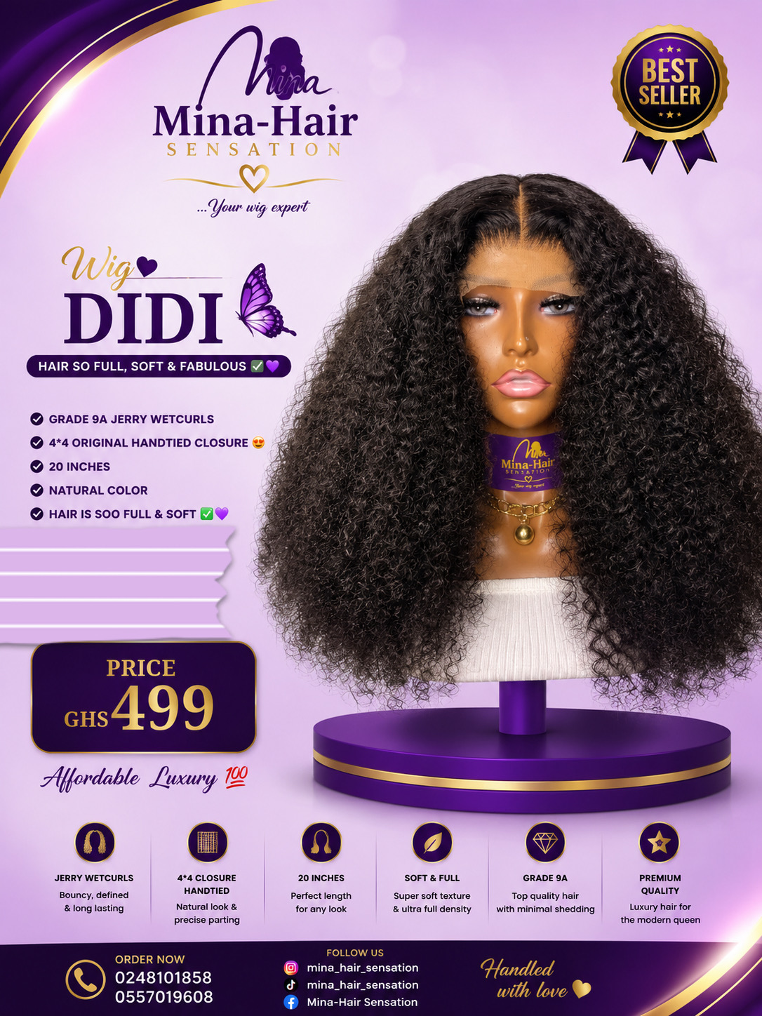 Wig Didi — Jerry Wetcurls Quality Blend Wigs