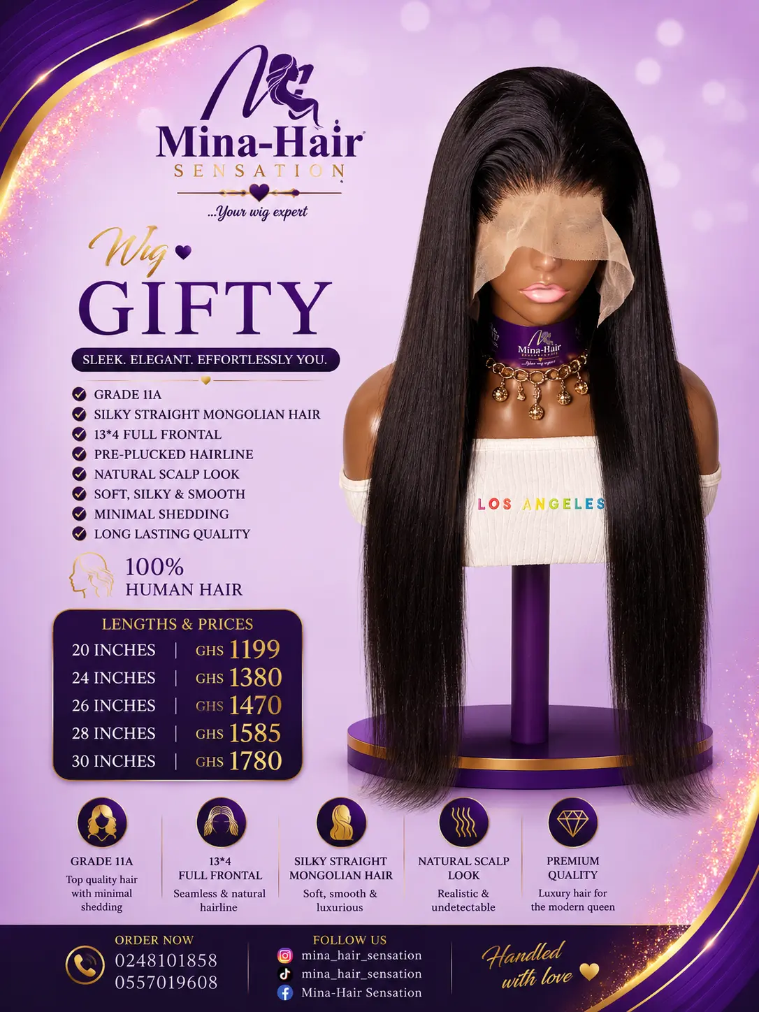 Wig Gifty — Silky Straight Human Hair Wigs