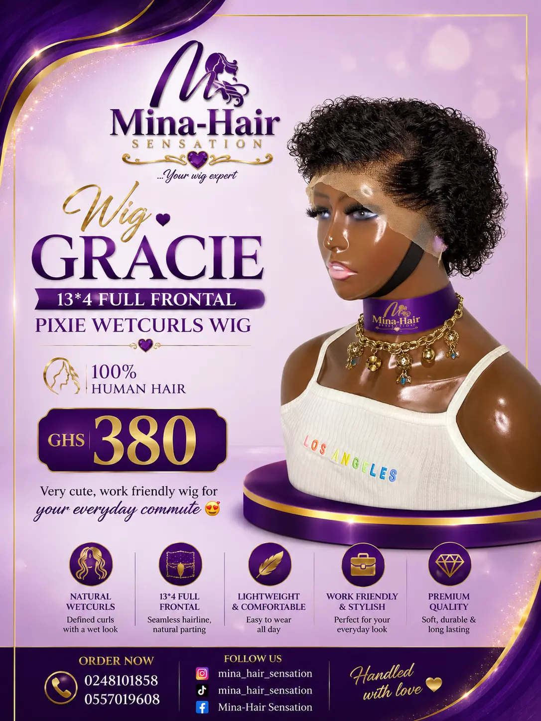 Wig Gracie — Pixie Wetcurls Human Hair Wigs