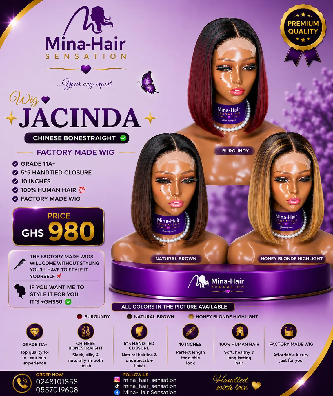Wig Jacinda — Chinese Bonestraight Factory-Made Wigs