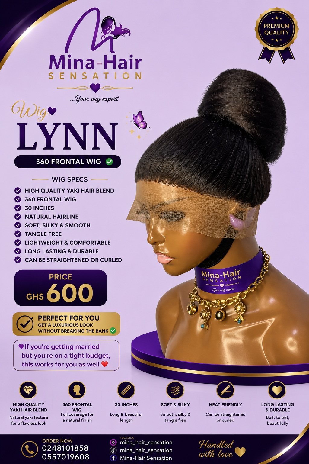 Wig Lynn — Natural Yaki Quality Blend Wigs