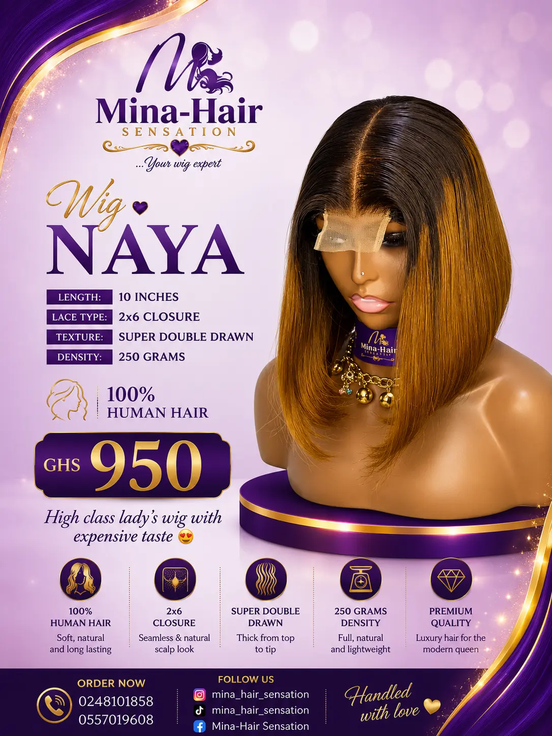 Wig Naya — Silky Straight Bob Human Hair Wigs
