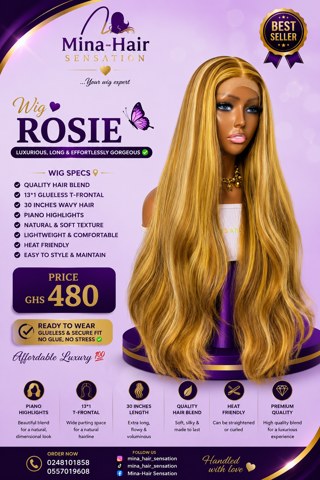 Wig Rosie — Wavy Quality Blend Wigs