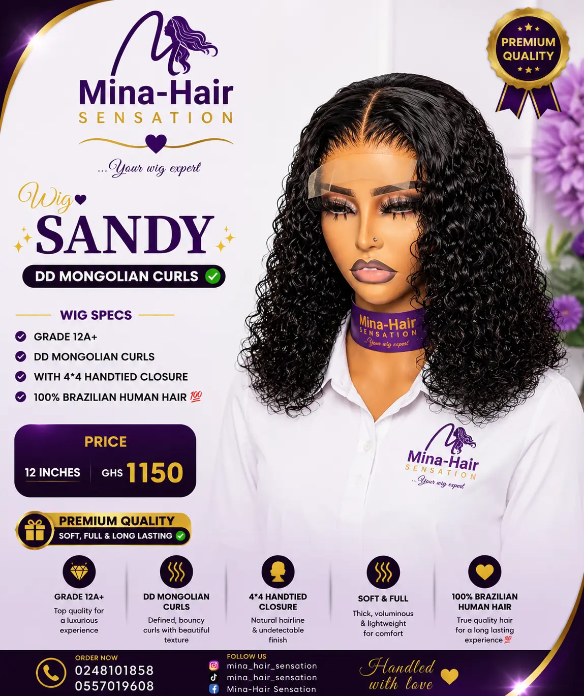Wig Sandy — DD Mongolian Curls Human Hair Wigs