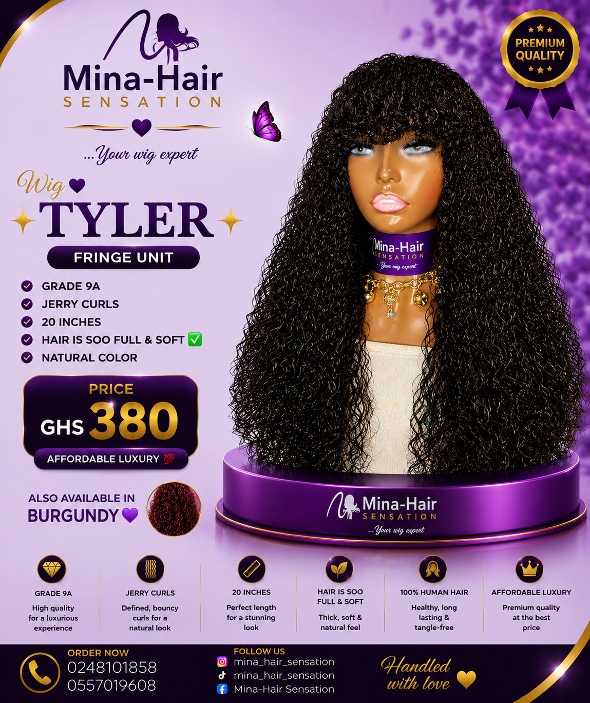Wig Tyler — Natural Black — Jerry Curls Quality Blend Wigs